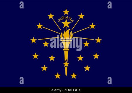 Drapeau de l'État des États-Unis Indiana Illustration de Vecteur