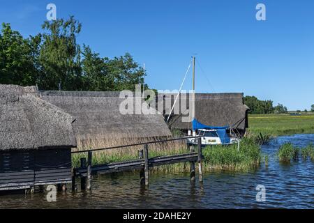 Géographie / Voyage, Allemagne, Mecklenburg-Ouest Pomerania, Prerow, Fischland, chalets de pêcheurs sur Th, Additional-Rights-Clearance-Info-non-disponible Banque D'Images