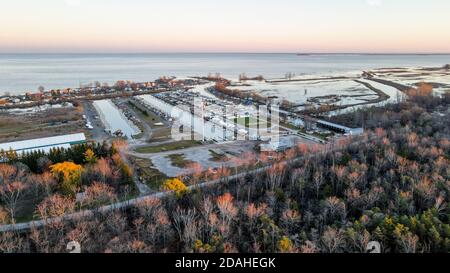 Nov 12 2020 Turkey point Ontario Canada aérien automne 2020. Luke Durda/Alamy Banque D'Images