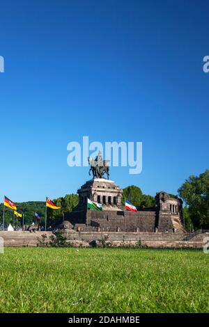 Géographie / Voyage, Allemagne, Rhénanie-Palatinat, Koblenz, Kaiser William Monument de l'empereur Wilhel, Additional-Rights-Clearance-Info-non-disponible Banque D'Images