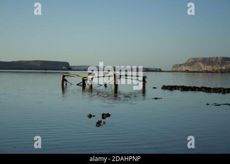 Vue panoramique sur la mer au coucher du soleil, Balos, Crète, Grèce Banque D'Images