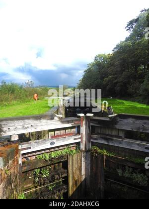 British Canal System -branche Glasson du canal de Lancaster, Angleterre, Royaume-Uni ---- Glasson Top (2e écluse) en septembre 2020 Banque D'Images