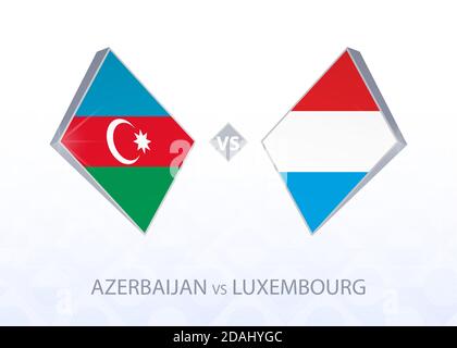 Compétition européenne de football Azerbaïdjan contre Luxembourg, Ligue C, Groupe 1. Illustration vectorielle. Illustration de Vecteur