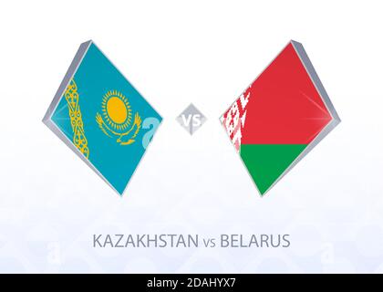 Concours européen de football Kazakhstan contre Bélarus, Ligue C, Groupe 4. Illustration vectorielle. Illustration de Vecteur