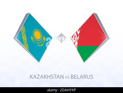 Concours européen de football Kazakhstan contre Bélarus, Ligue C, Groupe 4. Illustration vectorielle. Illustration de Vecteur