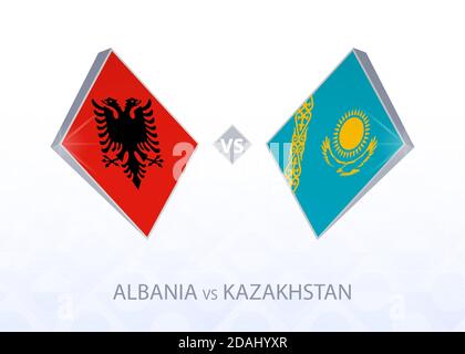 Compétition européenne de football Albanie contre Kazakhstan, Ligue C, Groupe 4. Illustration vectorielle. Illustration de Vecteur