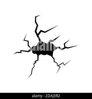 Silhouette de trou fissuré illustration noire à vecteur de couleur Illustration de Vecteur