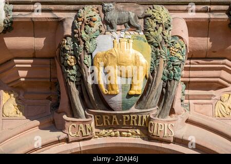 Elephant Decoration Council House bâtiment ouvert en 1917, style Tudor, architecture du XXe siècle, Coventry, Angleterre, Royaume-Uni Banque D'Images