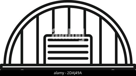 Icône de hangar de stockage, style de contour Illustration de Vecteur