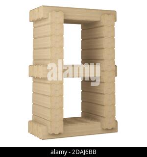 numéro 8 de bois de placage laminé isolé sur blanc. rendu 3d Banque D'Images
