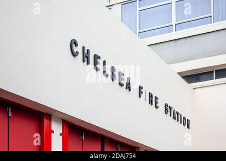 Chelsea Fire Station, Kings Road, Londres, Royaume-Uni Banque D'Images