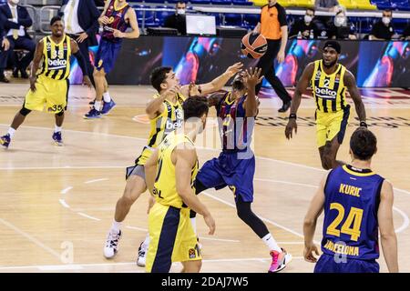 Cory Higgins du FC Barcelone et Tarik Biberovic de Fenerbahce Beko Istambul pendant la Turkish Airlines EuroLeague basketball / LM Banque D'Images