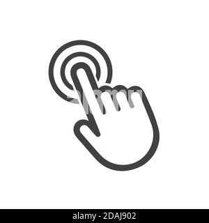 Cliquez sur l'icône du curseur manuel. Cliquez sur l'icône main. Pointeur de doigt vectoriel isolé sur fond blanc Illustration de Vecteur