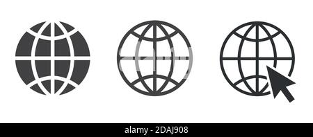 Aller à l'icône de symbole Web définir l'illustration vectorielle isolée sur arrière-plan blanc Illustration de Vecteur
