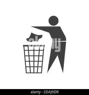 Symbole de recyclage, illustration vectorielle. Icône de corbeille. Icône de déchets. Illustration de Vecteur