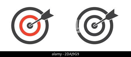 Les icônes objectif, objectif et cible sont isolées sur fond blanc Illustration de Vecteur