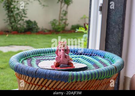 Belle maison fait la statue de lord ganesha. Banque D'Images