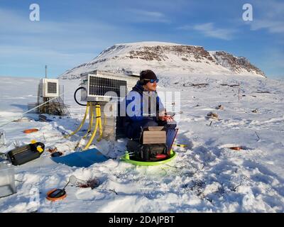 La recherche arctique en hiver Banque D'Images