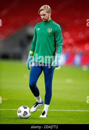 WEMBLEY, Royaume-Uni, NOVEMBRE 12:gardien de but Caoimhín Kelleher (Liverpool) de la République d'Irlande lors de l'échauffement préalable au match pendant l'Internation Banque D'Images