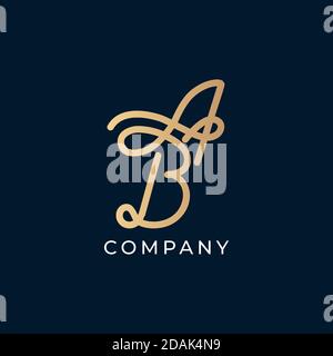 Logo vectoriel en lettres a et B. AB lettres monogramme. Emblème de lettres AB Illustration de Vecteur