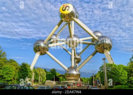 Bruxelles Atomium, construit pour l'Exposition Universelle de Bruxelles 1958, Belgique. Banque D'Images