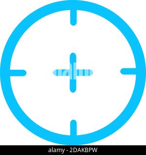 Icône de visée plate. Pictogramme bleu sur fond blanc. Symbole d'illustration vectorielle Illustration de Vecteur
