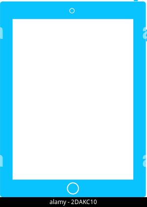 Icône de tablette plate. Pictogramme bleu sur fond blanc. Symbole d'illustration vectorielle Illustration de Vecteur