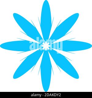 Fleur icône de camomille plate. Pictogramme bleu sur fond blanc. Symbole d'illustration vectorielle Illustration de Vecteur