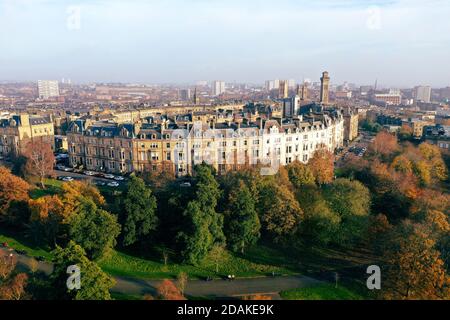 Vue aérienne sur Park Terrace Glasgow Banque D'Images