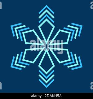Résumé symbole symétrique colorées isolé sur fond sombre. Fleurs pétales stylisés à rayures. Logo. L'élément de conception. Étoile, flocon de neige. Moyenne géométrique Illustration de Vecteur