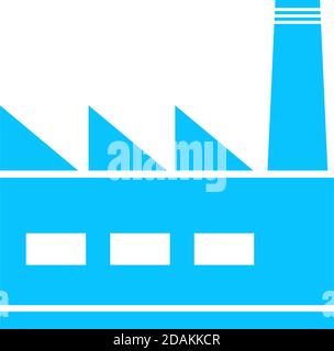 Icône usine plate. Pictogramme bleu sur fond blanc. Symbole d'illustration vectorielle Illustration de Vecteur