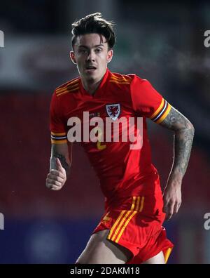 Cameron Coxe, pays de Galles, lors du match du groupe de qualification 9 des moins de 21 ans de l'UEFA Euro 2021 au champ de courses de Wrexham. Banque D'Images