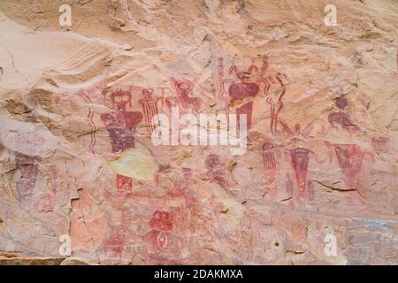 Pétroglyphes de Fremont à Sego Canyon, Thompson Springs, Grand County, Utah, États-Unis, Amérique Banque D'Images