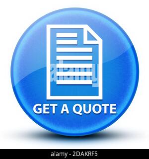 Obtenez une citation globe oculaire bleu brillant bouton rond illustration abstraite Banque D'Images