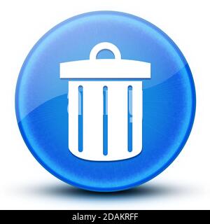 Illustration abstraite du bouton rond bleu brillant de la corbeille Banque D'Images
