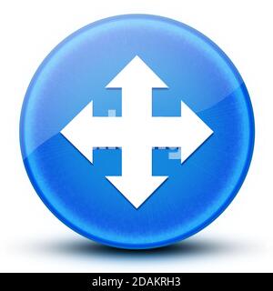 Déplacer le globe oculaire bouton rond bleu brillant illustration abstraite Banque D'Images