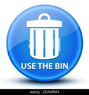Utiliser la corbeille (icône de recyclage) illustration abstraite du bouton rond bleu brillant de l'œil Banque D'Images