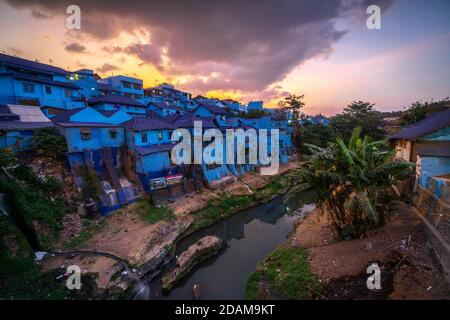 Kampung Biru Malang Indonésie Banque D'Images