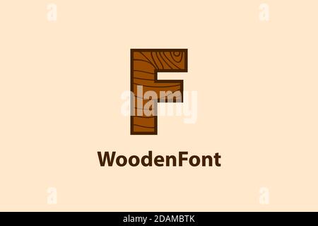 Logo abstrait avec texture à grain de bois. Design moderne et créatif. Illustration de Vecteur