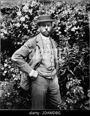 1894, Paris , FRANCE : le peintre français EMILE FRANT ( 1863 - 1932 ). Portrait de photographe non-identifié . - BELLE EPOQUE - ARTS - ARTI VISIVE - ARTE - Francia - PORTRAIT - RITRATTO - HISTOIRE - FOTO STORICHE - barbe - barba - cappello di paglia - paglietta - chapeau - giardino - jardin --- Archivio GBB Banque D'Images