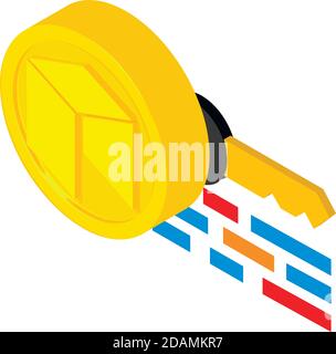 Icône de crypto-monnaie néo. Illustration isométrique de l'icône de vecteur de crypto-monnaie néo pour le Web Illustration de Vecteur