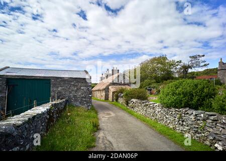 Lane à Cregneash le musée vivant, l'île de Man Banque D'Images