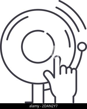 Icône d'appel à l'action, illustration isolée linéaire, vecteur de ligne mince, symbole de conception Web, symbole de concept de contour avec contour modifiable sur fond blanc. Illustration de Vecteur