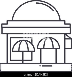 Icône Cafe House, illustration isolée linéaire, vecteur ligne mince, panneau web design, symbole de concept de contour avec contour modifiable sur fond blanc. Illustration de Vecteur