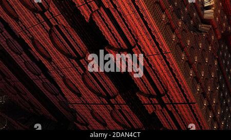 Rendu 3D d'une construction cubique futuriste pour la science-fiction arrière-plan ou fond d'écran Banque D'Images