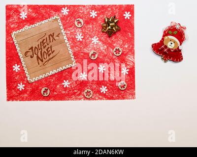 Décorations de Noël en fibre de sisal avec emplacement pour un texte. Banque D'Images