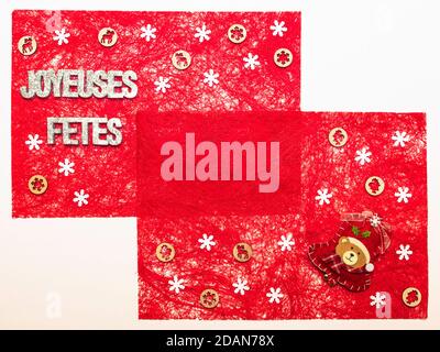 Décorations de Noël en fibre de sisal avec emplacement pour un texte. Banque D'Images