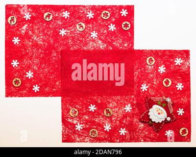 Décorations de Noël en fibre de sisal avec emplacement pour un texte. Banque D'Images