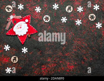 Décorations de Noël en fibre de sisal avec emplacement pour un texte. Banque D'Images