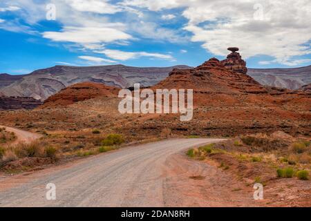 Paysage et formation géologique naturelle à Mexican Hat, Utah. Banque D'Images